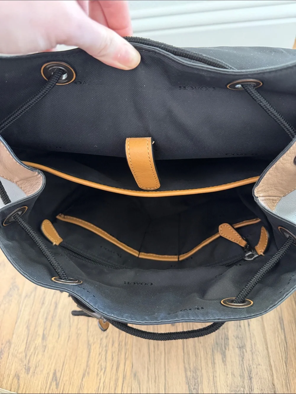 Coach Rivington Two-Tone Gray, Tan & Cream Men's Backpack